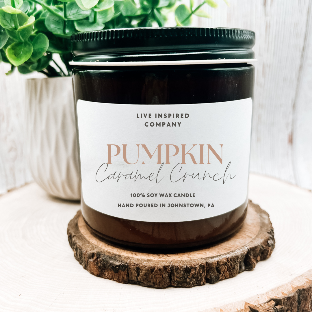 Pumpkin Caramel Crunch Glass Candle