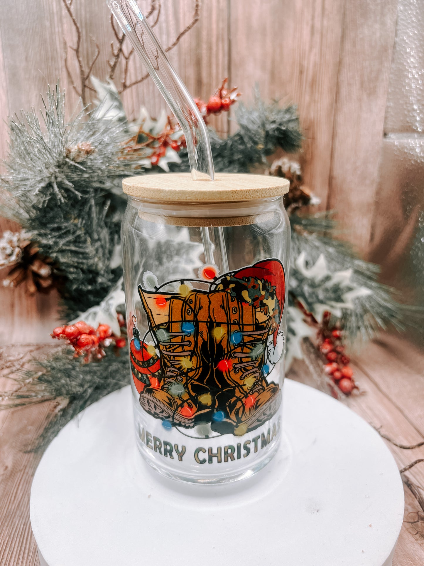 Merry Christmas Troops Pint Glass