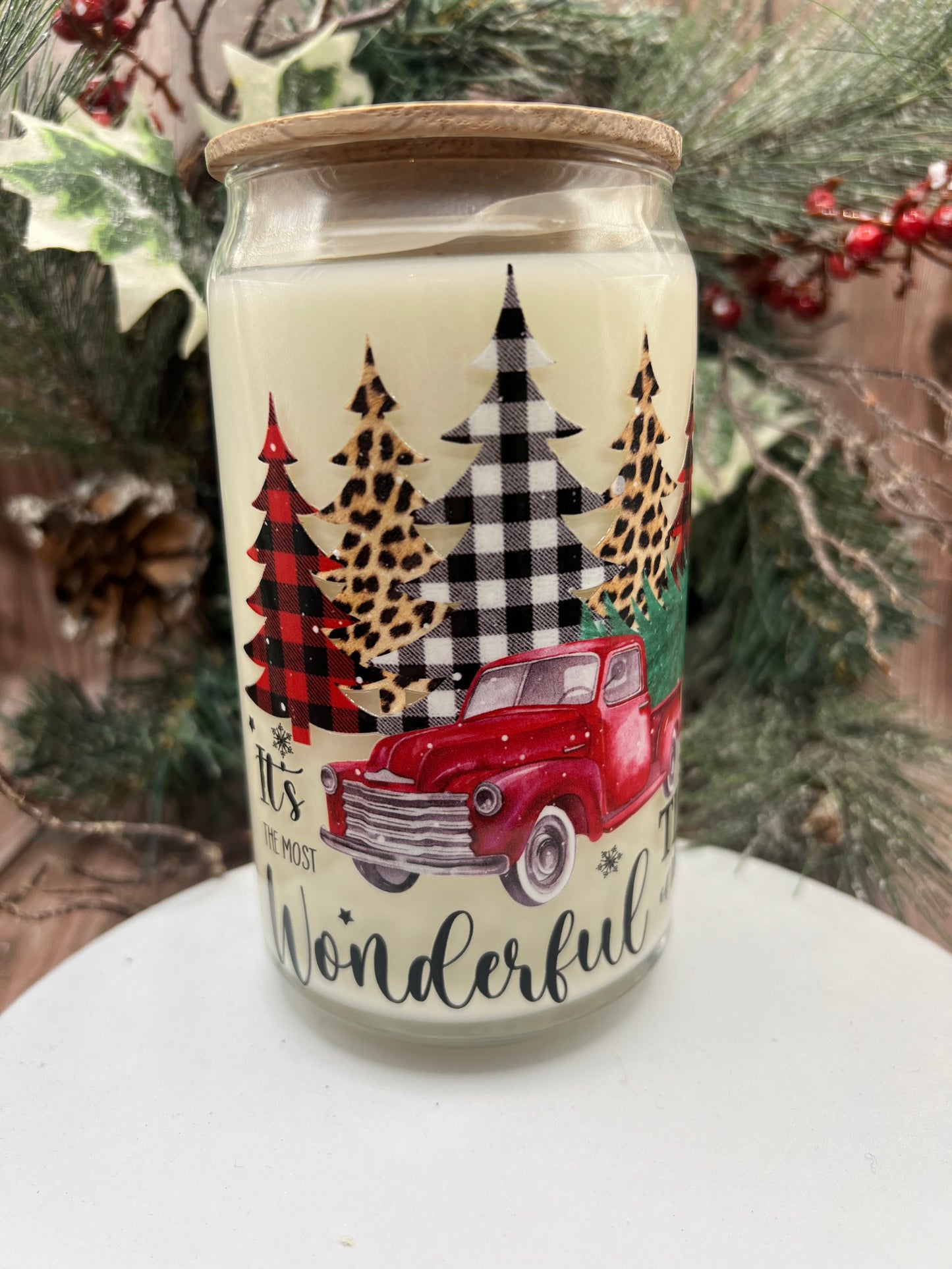 It's The Most Wonderful Time of the Year - Pint Glass Candle